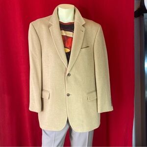 New TAYLORS ROW LUXE pure camel hair men blazer in warm cream color. 44R